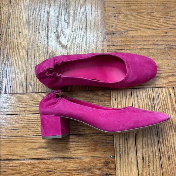 Everlane Pink Suede Block Heel - Picture 1 of 5